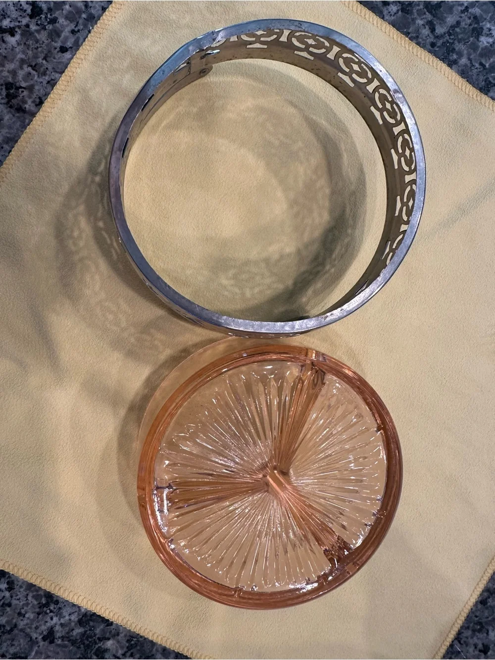 Vintage 1930s Pink Depression Glass 3-Divided Relish Dish